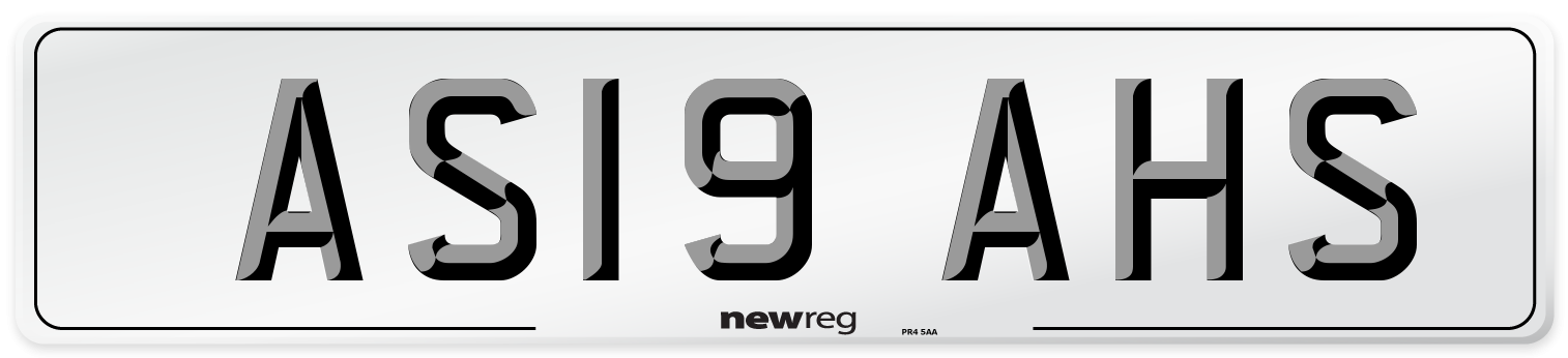 AS19 AHS Number Plate from New Reg